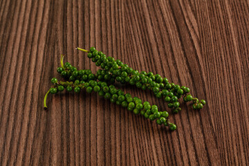 Fresh raw green branch pepper corn