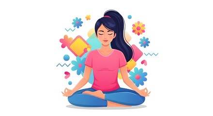 woman meditating in yoga position