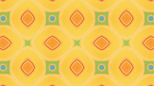 Vibrant Geometric Kaleidoscope Seamless Loop Animation Psychedelic Art Pattern