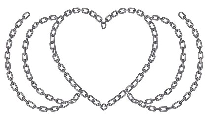 Fototapeta premium Chained Heart - A Symbol of Love and Connection.