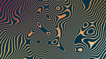 Vibrant Psychedelic Lines Flowing in a Hypnotic Abstract Topographic Animation. Stock Footage - Powered by Adobe