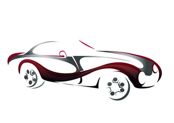 logo de voiture moderne sportive grise rouge
