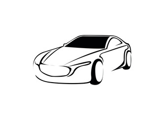 logo de voiture de profile grise moderne