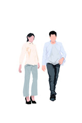 Fototapeta premium male and female models in their suits without background
