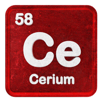 3d periodic table cerium halftone style
