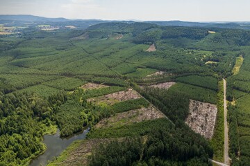 Forests and ponds near the village of Hamr na Jezere
