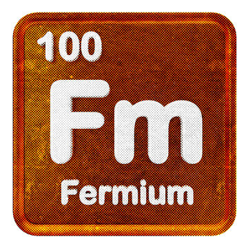 3d periodic table fermium halftone style