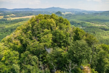Mount Devin (with castle ruin) near Hamr na Jezere, north Bohemia