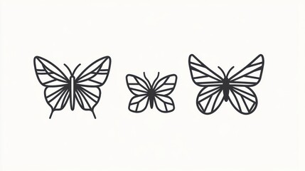 Geometric Butterfly Illustrations Set