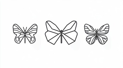 Abstract butterfly silhouettes, minimalist design