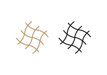 Net line icon in white and brown colors. net ocean line flat vector icon from net collection Vector illustration