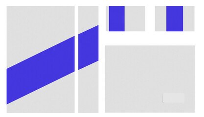 Abstract Blue and Black Geometric Shapes on Light Gray Background Minimalist Design with Diagonal Blue Stripe and Rectangular Accents