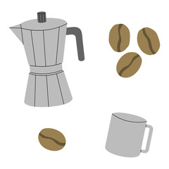 Coffee elements set 2, PNG illustration.