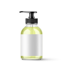 Clear Glass Bottle with Black Pump Cap