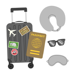 Travel elements set 4, PNG illustration.
