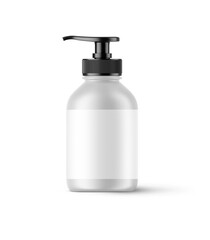 Matt Cosmetic Bottle with Black Pump Cap