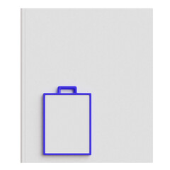 Minimalist White Notebook With Blue Clip And Staple Detail On A Clean Bright Surface Featuring Simple Stationery Supplies