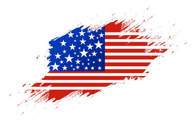 Grunge American flag with red and blue