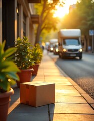 Parcel box delivery at doorstep home delivery