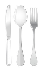 Spoon fork and knife cutlery set illustration