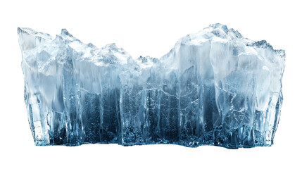Fototapeta premium Ice wall shape on transparent backrgound