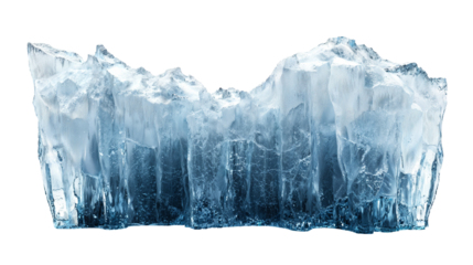 Ice wall shape on transparent backrgound