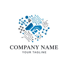 Modern digital science and technology company logo concept.