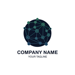 Abstract Network Sphere Technology Logo Design.