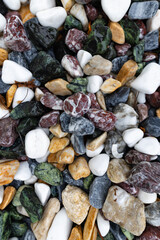 Multicolored Wet Decorative Pebble and Stone Texture