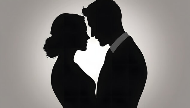 silhouette of a young couple