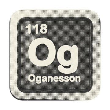 3d periodic table oganesson halftone style