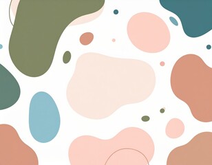 Abstract Organic Shapes Background in Pastel Colors.