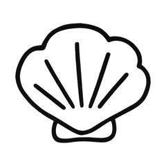 Obraz premium PNG Minimalist shell outline illustration.