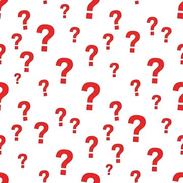 Red Question Marks on White Background - A Pattern of Inquiry.