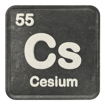 3d periodic table cesium halftone style