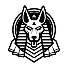 Wild jackal face icon in glyph style