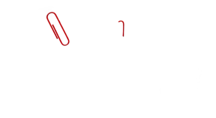 Simple red wire paperclip and staple vector graphic isolated on white background, office supplies concept.