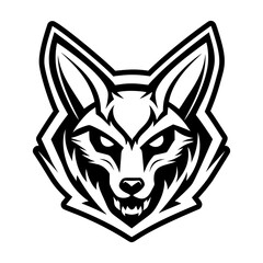 Wild jackal face icon in glyph style