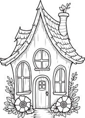 Obraz premium Whimsical Fairy Tale Cottage Collection