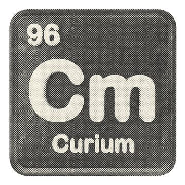 3d periodic table curium halftone style
