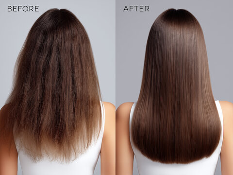 ストレートヘアとパーマのビフォーアフター