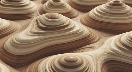 Abstract vector illustration of a smooth, dark chocolate swirl with creamy milk texture, forming a sweet spiral design