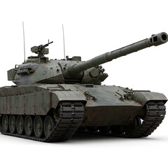 Powerful tank ready for action on white background