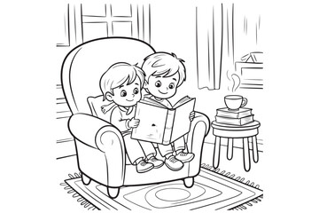 Vintage Book Clipart Flat Illustration