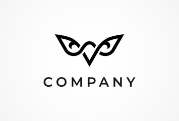 Letter V Eagle Logo, Minimalist Eagle Head with Letter V combination logo design, vector illustration