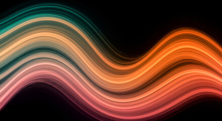 Abstract fractal background vector featuring a colorful wave design with glowing lines and texture, creating a dynamic digital art wallpaper effect