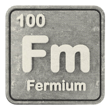 3d periodic table fermium halftone style