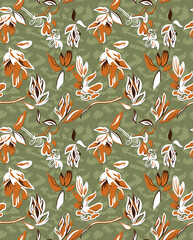 seamless pattern and flowers
