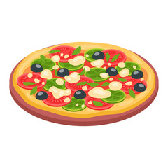 Delicious Margherita Pizza with Fresh Ingredients on White Background