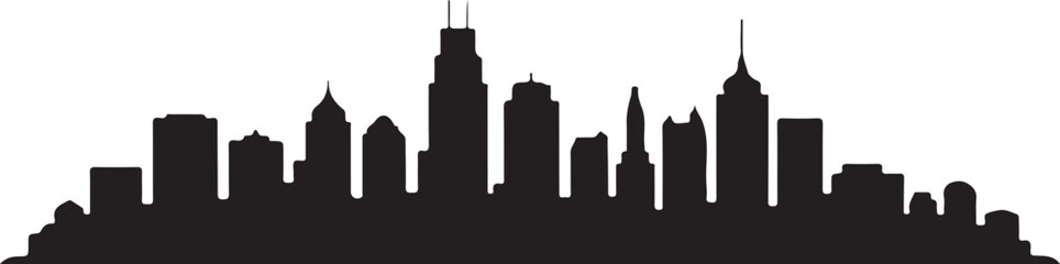 City Skyline Silhouette - Urban Landscape Panorama